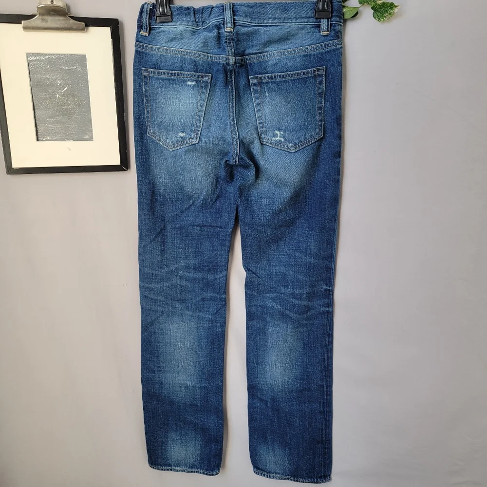 Gap Kids 1969 Straight Distressed Denim Jeans Blue‎ 14 R